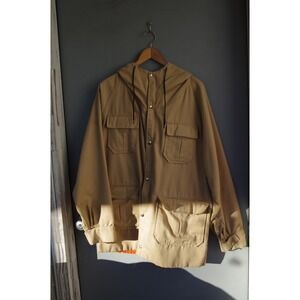 Trail Tech Gorpcore Outdoor Utility Jacket Tan Hooded VGUC Men's M